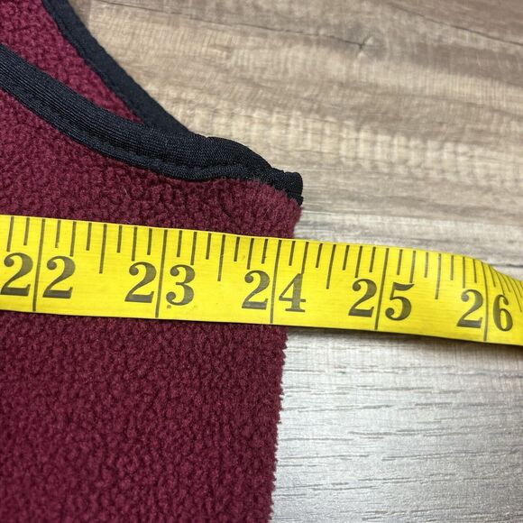 VTG Eddie Bauer Vest Men Medium Red Fleece High Neck Full Zip Sleeveless Pockets - Picture 5 of 10